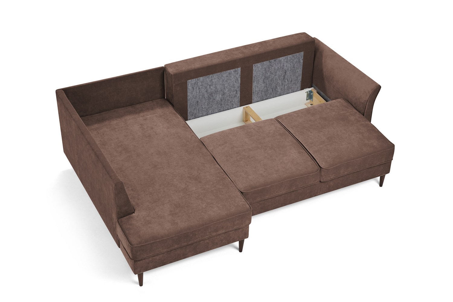 Джулия 366 диван-кровать угловой 1пф-2тт (левый) 714 коричневый (Energy vision)