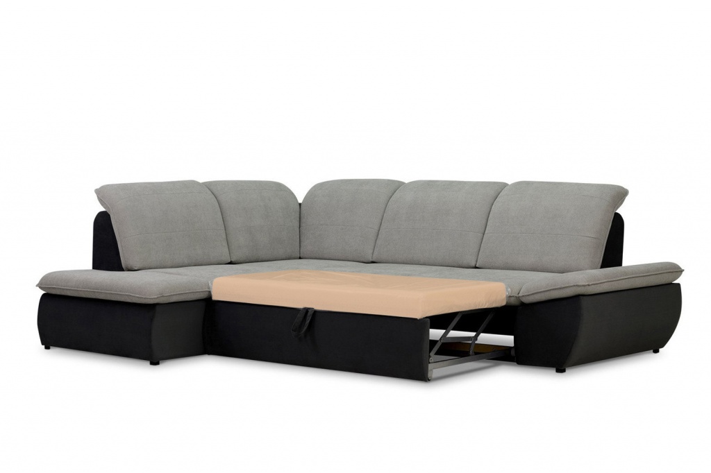 Дискавери 337 угловой диван-кровать У1Пф-2д-Б (левый) 588 светло-серый (Enzo 709, Спайк 12)