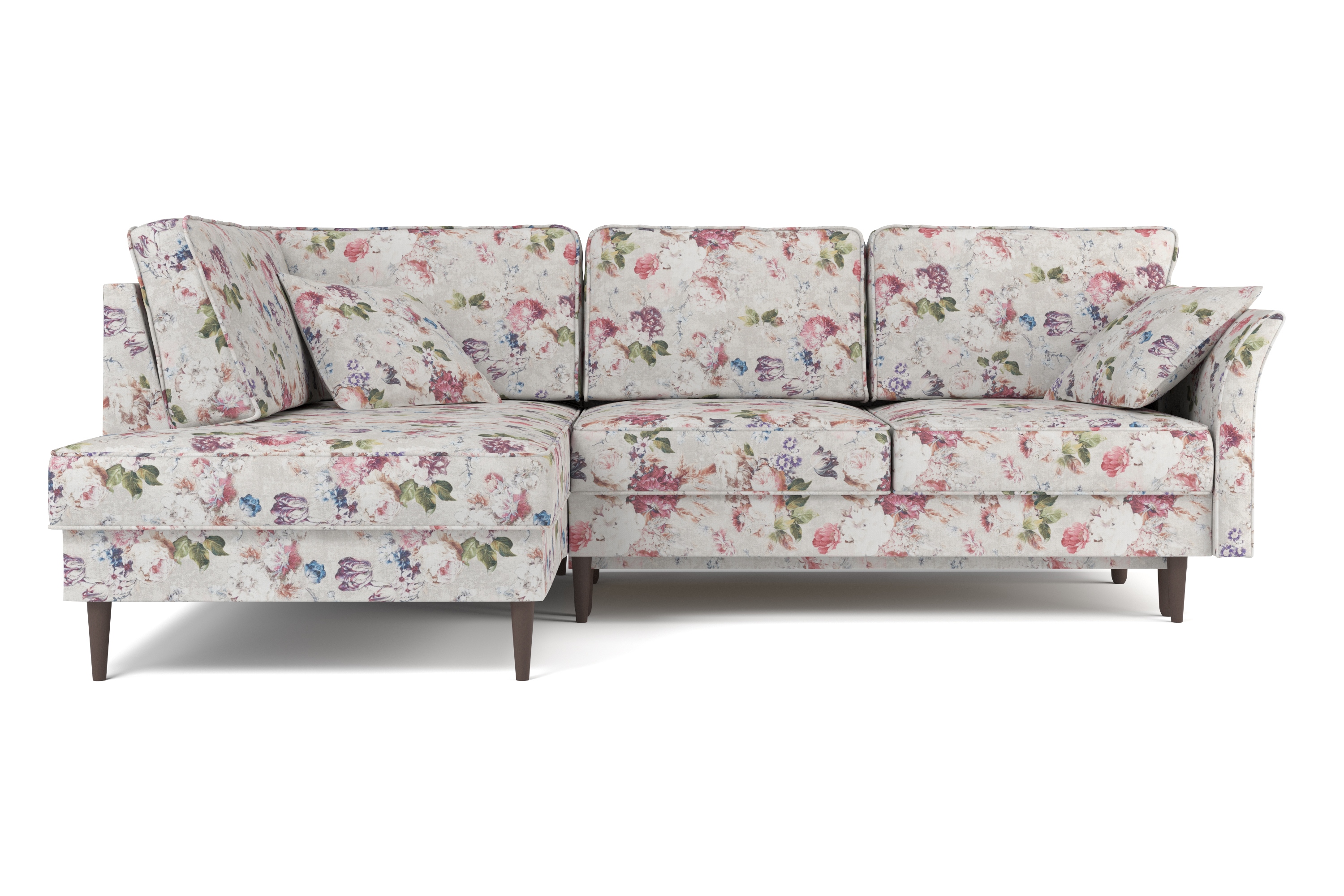 Джулия 366 диван-кровать угловой 1пф-2тт (левый) 763 цветы (Forte 01)