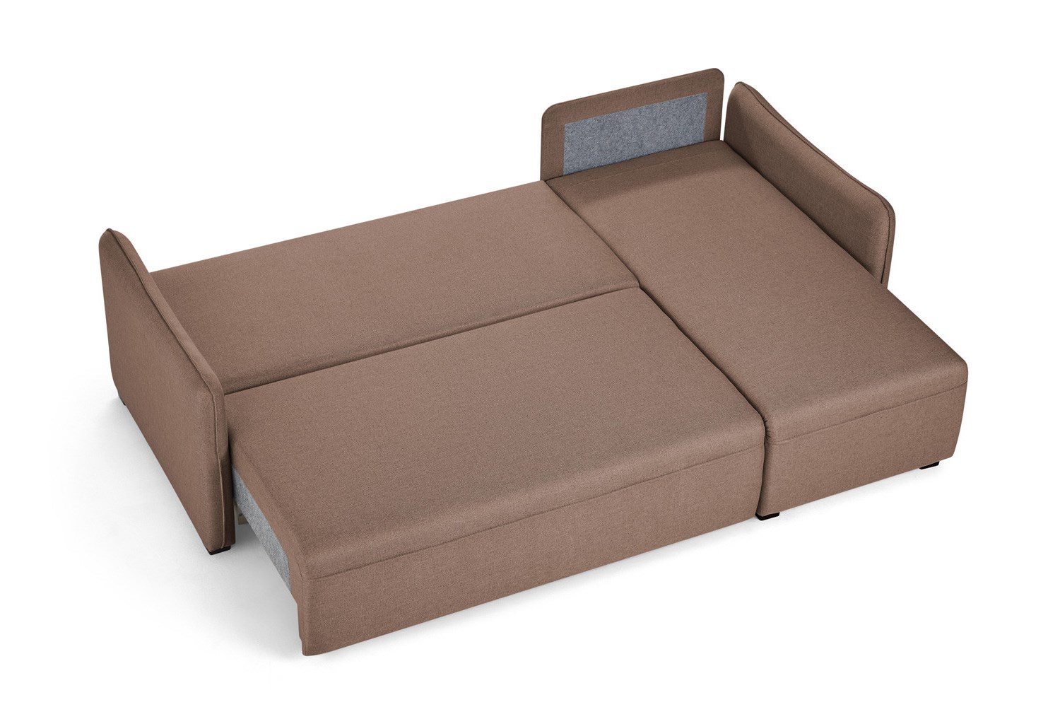 Дюссельдорф 381 угловой диван-кровать 2ек-1пф 757 коричневый (Preston 232)