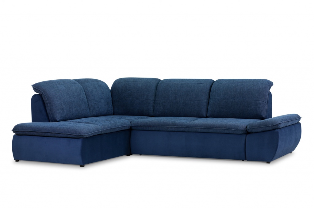 Дискавери 337 угловой диван-кровать У1Пф-2д-Б (левый) 589 синий (Enzo 716, Спайк 34)